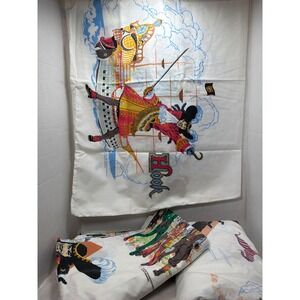 RARE Vtg 1991 HOOK Movie Twin SHEET SET Robin Williams Peter Pan Tri-Star READ